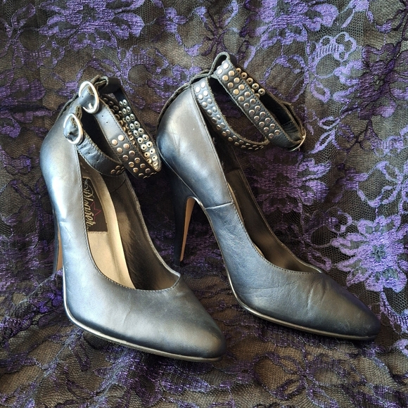 Pleaser Shoes - Pleaser Strappy Leather Pumps High Heel Shoes Office